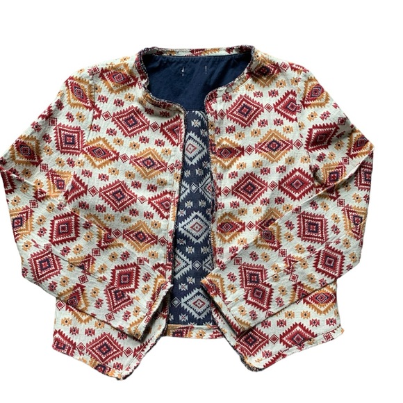 Unbranded Cream Aztec Patterned Jacket M - Picture 1 of 6